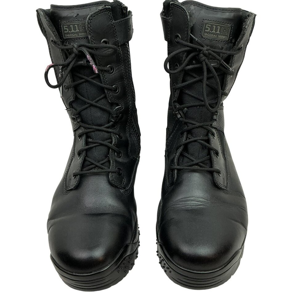 5.11 Tactical Series ATAC 8" Side Zip Combat Boots Mens 13 Leather Nylon Black - Picture 2 of 14